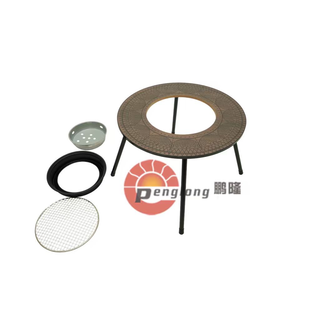 PL-FT-07 ROUND TABLE With CAMPING BBQ GRILL